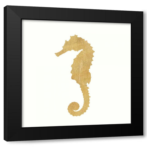 24 Karat Seahorse Black Modern Wood Framed Art Print by Ross, Devon