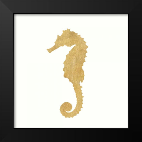 24 Karat Seahorse Black Modern Wood Framed Art Print by Ross, Devon