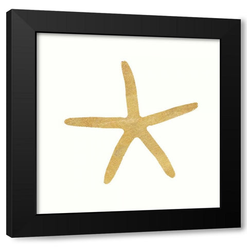 24 Karat Starfish Black Modern Wood Framed Art Print with Double Matting by Ross, Devon