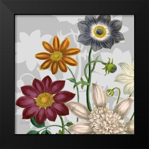 Victorian Garden 1 Black Modern Wood Framed Art Print by Ross, Devon