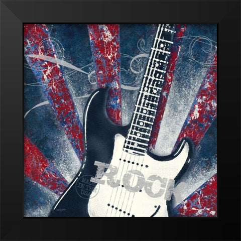Rock Guitar Black Modern Wood Framed Art Print by Appleman, Sam