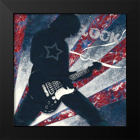 Rock Star Black Modern Wood Framed Art Print by Appleman, Sam