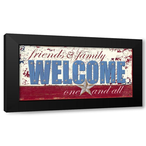 Patriotic Welcome Black Modern Wood Framed Art Print by Appleman, Sam