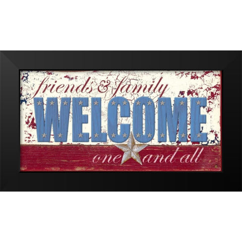 Patriotic Welcome Black Modern Wood Framed Art Print by Appleman, Sam