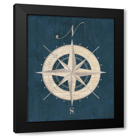 Compass Rose Black Modern Wood Framed Art Print with Double Matting by Appleman, Sam