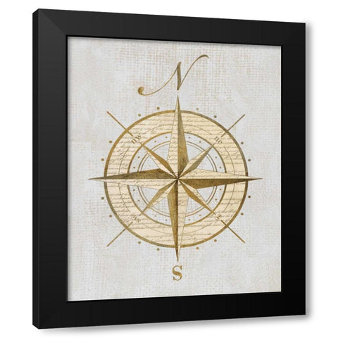 Compass Rose Black Modern Wood Framed Art Print with Double Matting by Appleman, Sam