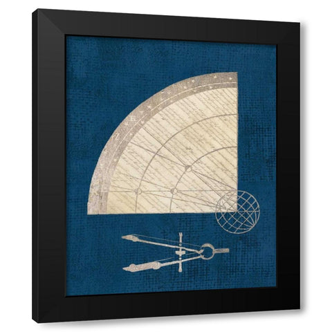 Cartographers Set Coastal Blue Black Modern Wood Framed Art Print with Double Matting by Appleman, Sam