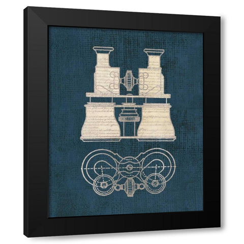 Antique Binoculars Black Modern Wood Framed Art Print with Double Matting by Appleman, Sam