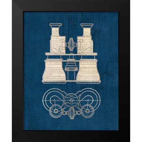 Antique Binoculars Coastal Blue Black Modern Wood Framed Art Print by Appleman, Sam
