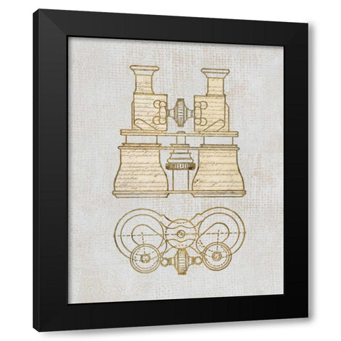 Antique Binoculars Black Modern Wood Framed Art Print by Appleman, Sam