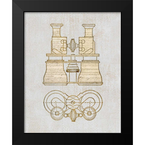 Antique Binoculars Black Modern Wood Framed Art Print by Appleman, Sam