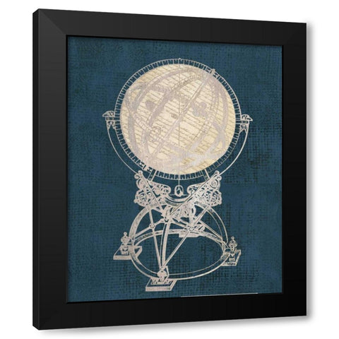 Old World Globe Black Modern Wood Framed Art Print by Appleman, Sam
