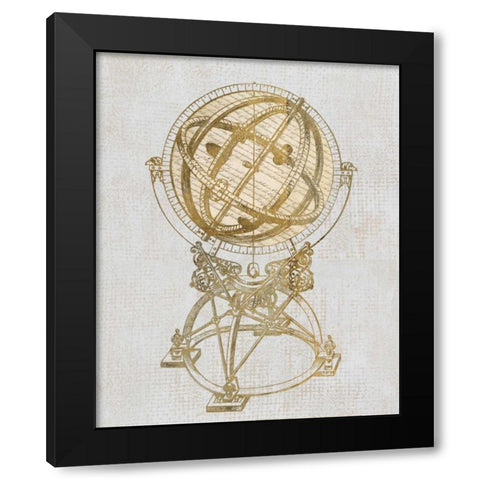 Old World Globe Black Modern Wood Framed Art Print by Appleman, Sam