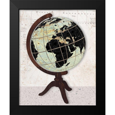 Vintage Globe Black Modern Wood Framed Art Print by Appleman, Sam
