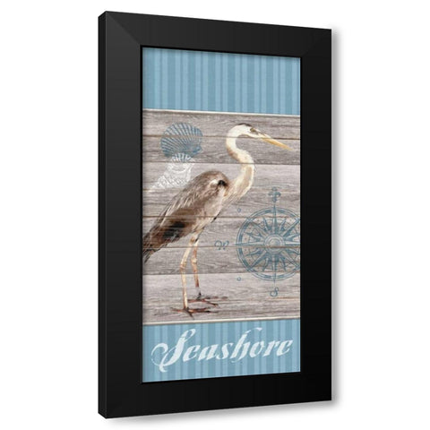 Seashore Heron Black Modern Wood Framed Art Print by Appleman, Sam