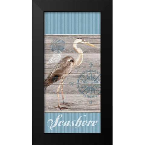 Seashore Heron Black Modern Wood Framed Art Print by Appleman, Sam