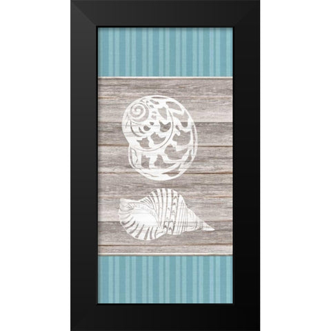 Blue Coastal Panel 1 Black Modern Wood Framed Art Print by Appleman, Sam