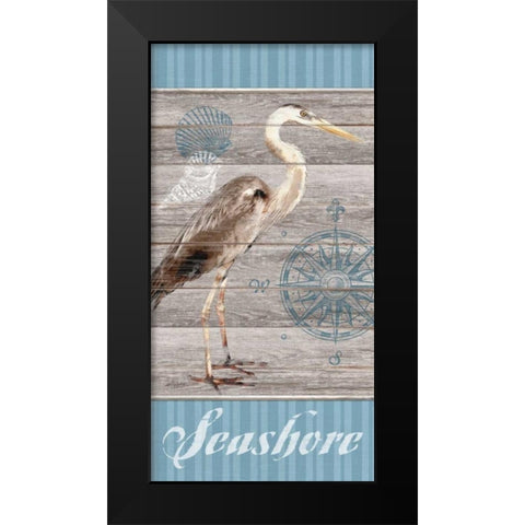 Seashore Heron Black Modern Wood Framed Art Print by Appleman, Sam