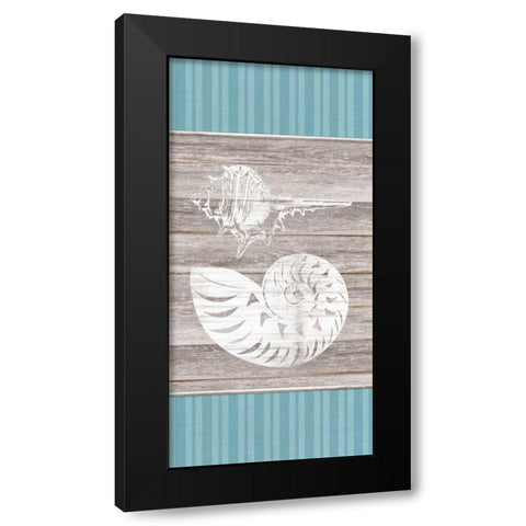 Blue Coastal Panel 2 Black Modern Wood Framed Art Print by Appleman, Sam