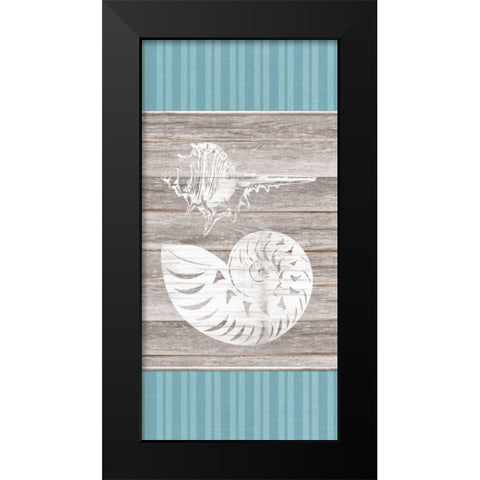 Blue Coastal Panel 2 Black Modern Wood Framed Art Print by Appleman, Sam
