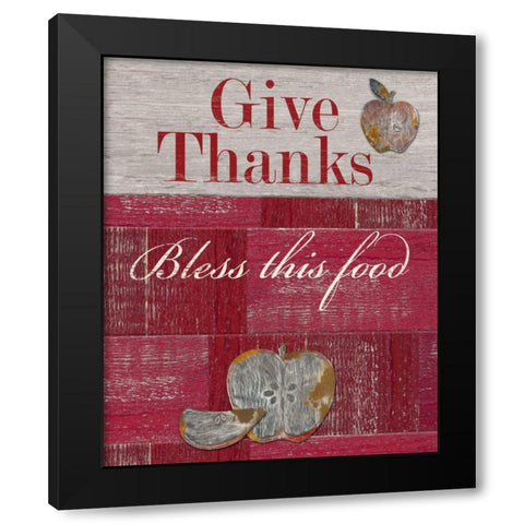 Give Thanks Black Modern Wood Framed Art Print by Appleman, Sam