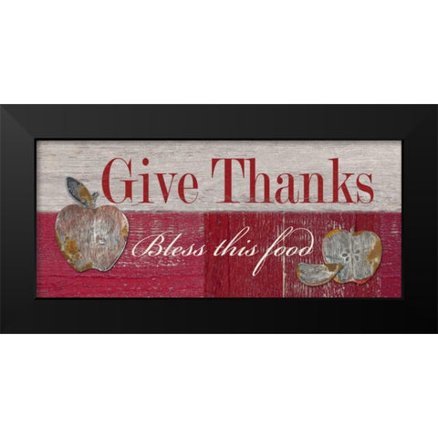 Give Thanks Black Modern Wood Framed Art Print by Appleman, Sam