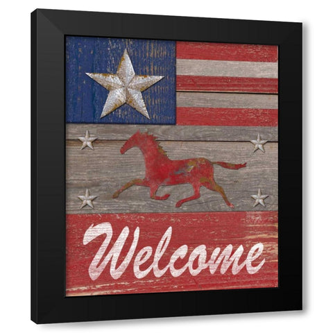 Rustic Welcome Black Modern Wood Framed Art Print with Double Matting by Appleman, Sam