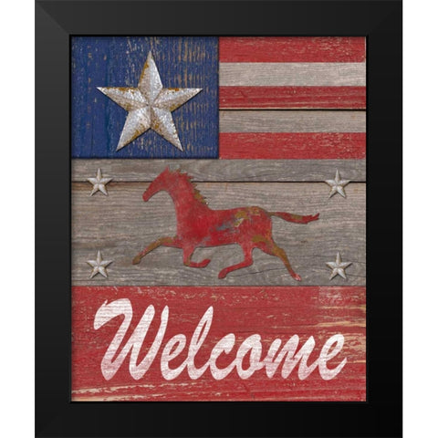 Rustic Welcome Black Modern Wood Framed Art Print by Appleman, Sam
