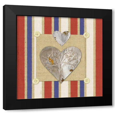 Tin Hearts Black Modern Wood Framed Art Print by Appleman, Sam