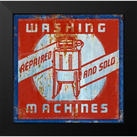 Washing Machines Black Modern Wood Framed Art Print by Appleman, Sam
