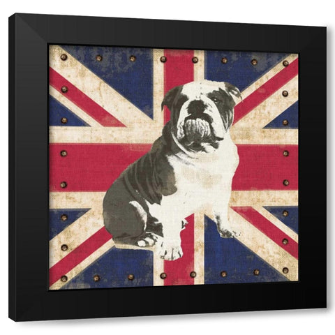 British Bulldog Black Modern Wood Framed Art Print with Double Matting by Appleman, Sam