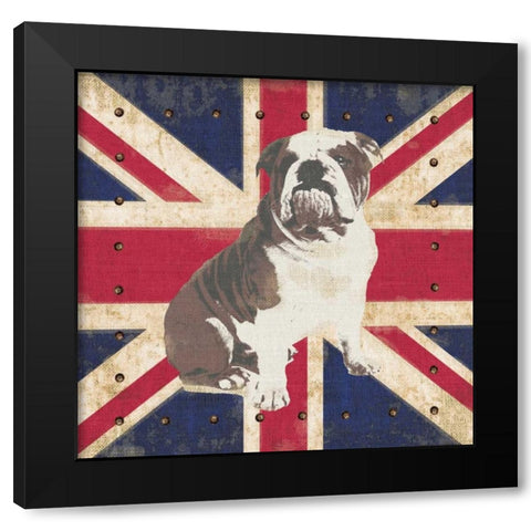 British Bulldog Black Modern Wood Framed Art Print by Appleman, Sam