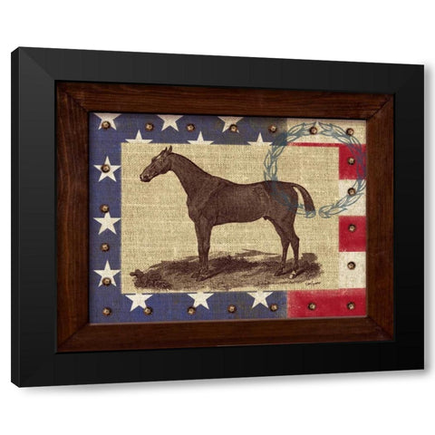 American Equestrian Black Modern Wood Framed Art Print by Appleman, Sam