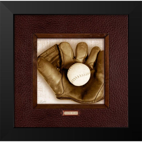 Vintage Baseball  Black Modern Wood Framed Art Print by Appleman, Sam