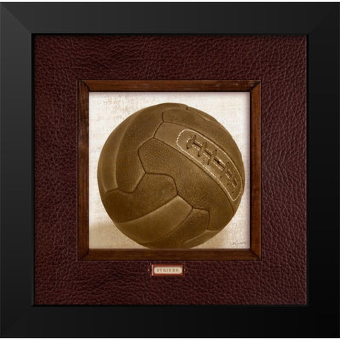 Vintage Soccer Black Modern Wood Framed Art Print by Appleman, Sam