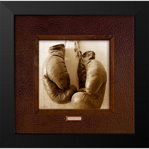 Vintage Boxing Black Modern Wood Framed Art Print by Appleman, Sam