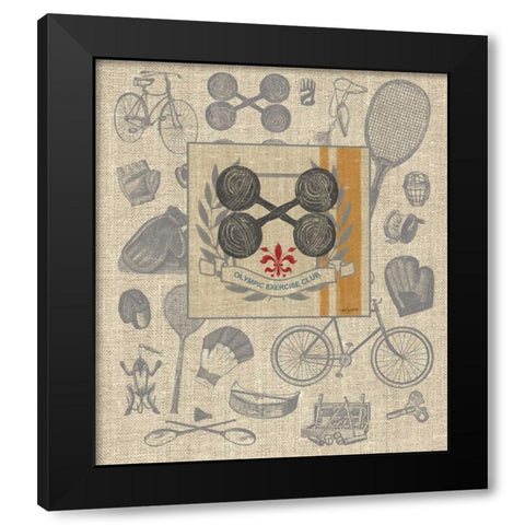 Olympic Exercise Club Detail Black Modern Wood Framed Art Print with Double Matting by Appleman, Sam