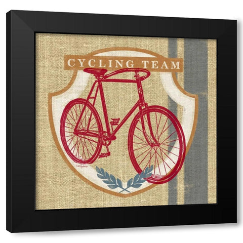 Cycling Team Black Modern Wood Framed Art Print with Double Matting by Appleman, Sam