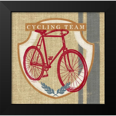 Cycling Team Black Modern Wood Framed Art Print by Appleman, Sam