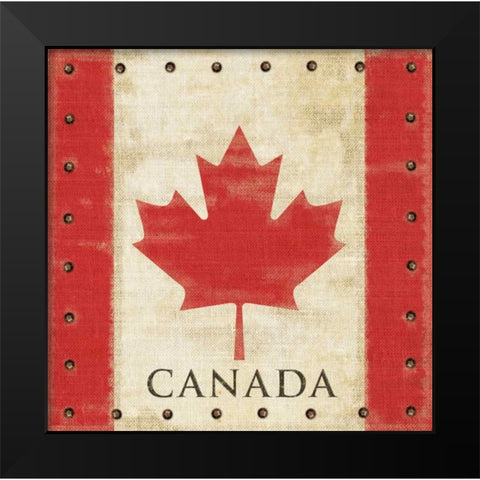 Vintage Canadian Flag Black Modern Wood Framed Art Print by Appleman, Sam