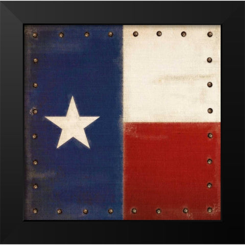 Vintage Texas Flag Black Modern Wood Framed Art Print by Appleman, Sam