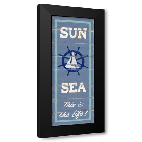 Sun and Sea Panel Black Modern Wood Framed Art Print with Double Matting by Appleman, Sam
