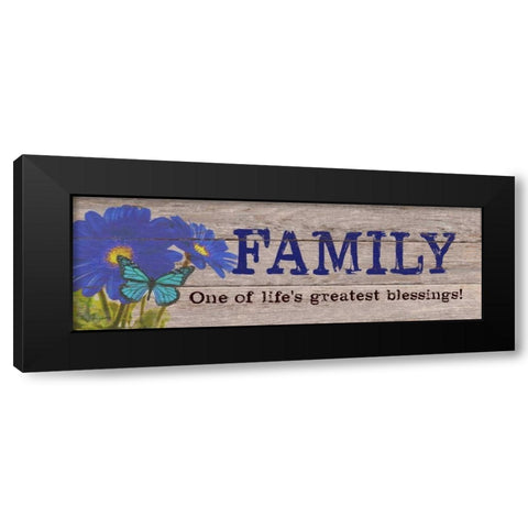 Lifes Greatest Blessing Blue Black Modern Wood Framed Art Print with Double Matting by Appleman, Sam