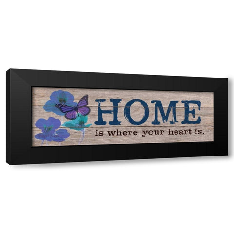 Where Your Heart Is Blue Black Modern Wood Framed Art Print by Appleman, Sam