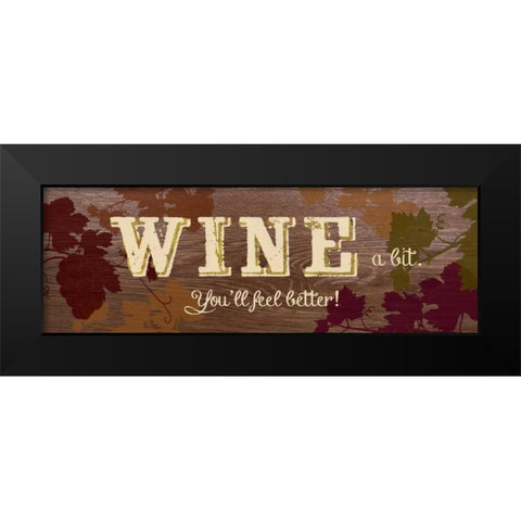 Wine a Bit Black Modern Wood Framed Art Print by Appleman, Sam