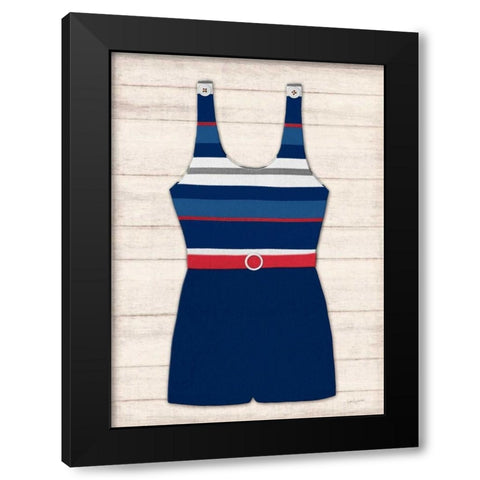 Vintage Swim Suit - Blue and Red 2 Black Modern Wood Framed Art Print by Appleman, Sam