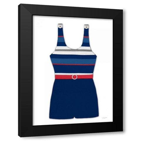 Vintage Swim Suit 2 B and R White Black Modern Wood Framed Art Print by Appleman, Sam