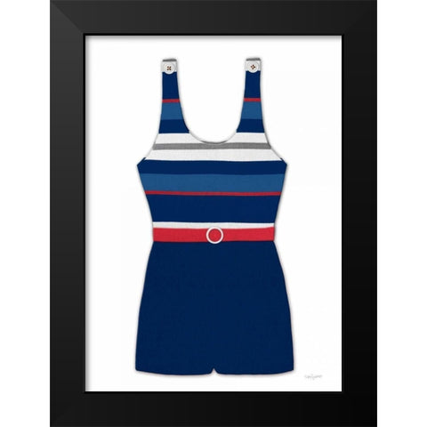 Vintage Swim Suit 2 B and R White Black Modern Wood Framed Art Print by Appleman, Sam