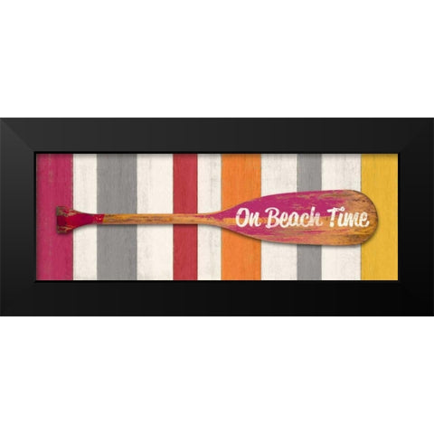 On Beach Time Black Modern Wood Framed Art Print by Appleman, Sam