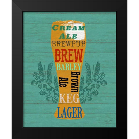 Pint Glass Of Beer Black Modern Wood Framed Art Print by Appleman, Sam